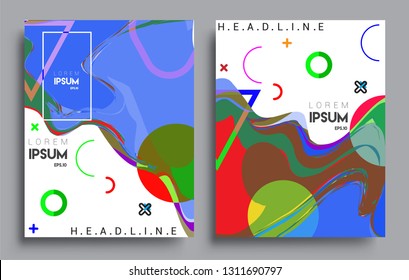 Modern abstract covers set. Cool gradient shapes composition, vector covers design.