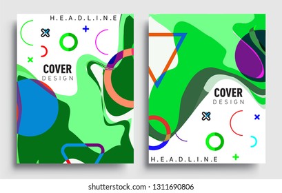 Modern abstract covers set. Cool gradient shapes composition, vector covers design.