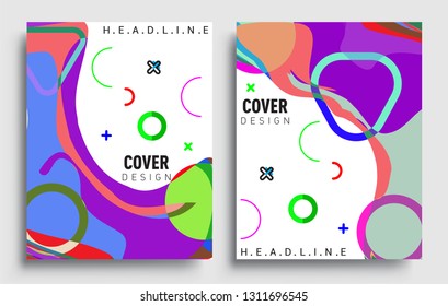 Modern abstract covers set. Cool gradient shapes composition, vector covers design.
