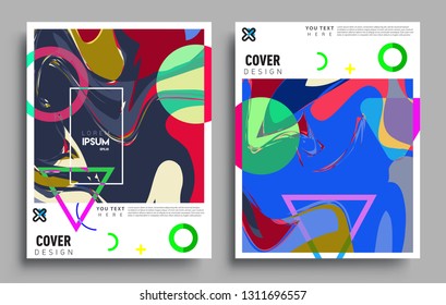 Modern abstract covers set. Cool gradient shapes composition, vector covers design.
