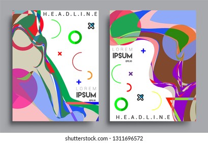 Modern abstract covers set. Cool gradient shapes composition, vector covers design.
