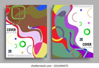 Modern abstract covers set. Cool gradient shapes composition, vector covers design.
