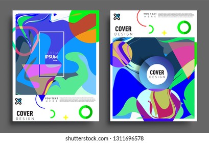 Modern abstract covers set. Cool gradient shapes composition, vector covers design.
