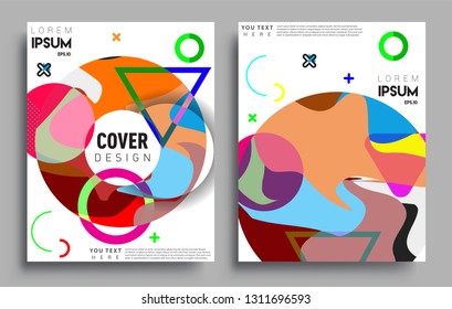 Modern abstract covers set. Cool gradient shapes composition, vector covers design.
