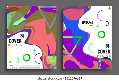 Modern abstract covers set. Cool gradient shapes composition, vector covers design.
