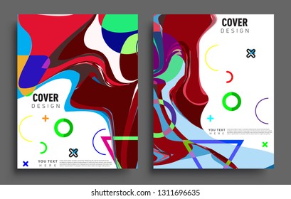 Modern abstract covers set. Cool gradient shapes composition, vector covers design.
