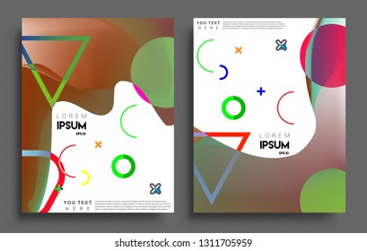 Modern abstract covers set. Cool gradient shapes composition, vector covers design.