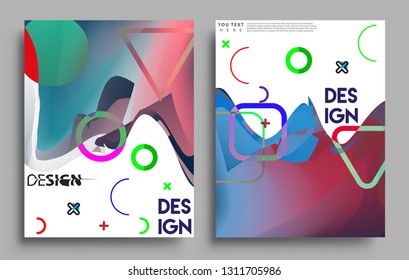Modern abstract covers set. Cool gradient shapes composition, vector covers design.