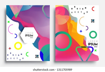Modern abstract covers set. Cool gradient shapes composition, vector covers design.