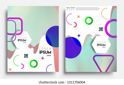 Modern abstract covers set. Cool gradient shapes composition, vector covers design.