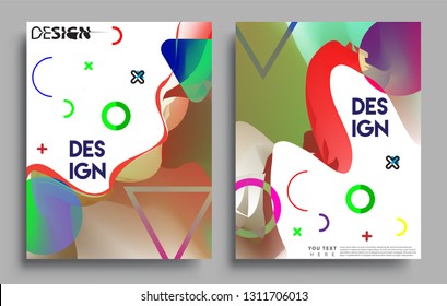 Modern abstract covers set. Cool gradient shapes composition, vector covers design.