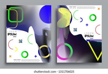 Modern abstract covers set. Cool gradient shapes composition, vector covers design.