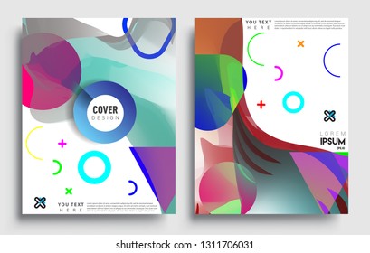 Modern abstract covers set. Cool gradient shapes composition, vector covers design.