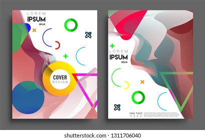 Modern abstract covers set. Cool gradient shapes composition, vector covers design.