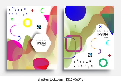 Modern abstract covers set. Cool gradient shapes composition, vector covers design.