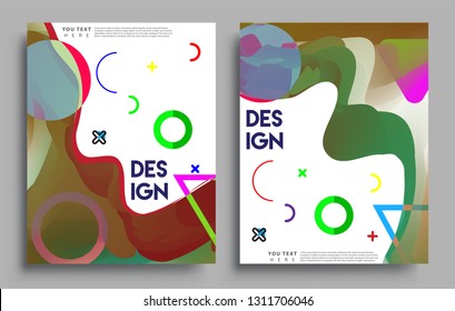 Modern abstract covers set. Cool gradient shapes composition, vector covers design.
