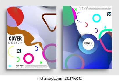 Modern abstract covers set. Cool gradient shapes composition, vector covers design.