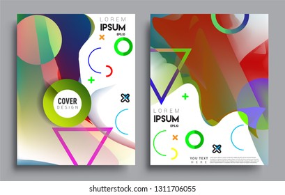 Modern abstract covers set. Cool gradient shapes composition, vector covers design.