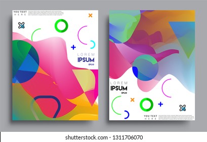 Modern abstract covers set. Cool gradient shapes composition, vector covers design.