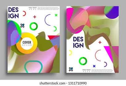 Modern abstract covers set. Cool gradient shapes composition, vector covers design.