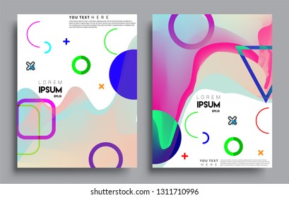Modern abstract covers set. Cool gradient shapes composition, vector covers design.