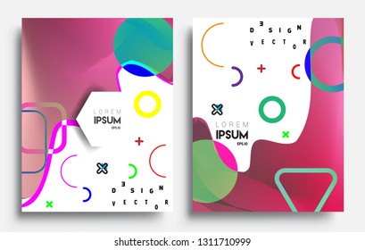 Modern abstract covers set. Cool gradient shapes composition, vector covers design.