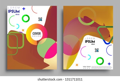 Modern abstract covers set. Cool gradient shapes composition, vector covers design.