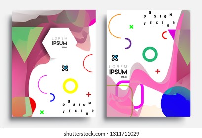 Modern abstract covers set. Cool gradient shapes composition, vector covers design.
