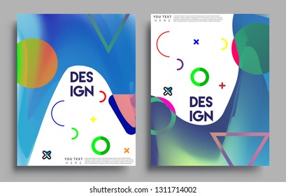 Modern abstract covers set. Cool gradient shapes composition, vector covers design.