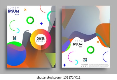 Modern abstract covers set. Cool gradient shapes composition, vector covers design.