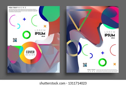 Modern abstract covers set. Cool gradient shapes composition, vector covers design.