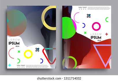 Modern abstract covers set. Cool gradient shapes composition, vector covers design.
