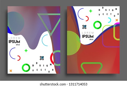Modern abstract covers set. Cool gradient shapes composition, vector covers design.