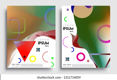 Modern abstract covers set. Cool gradient shapes composition, vector covers design.