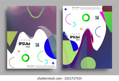 Modern abstract covers set. Cool gradient shapes composition, vector covers design.