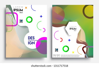Modern abstract covers set. Cool gradient shapes composition, vector covers design.