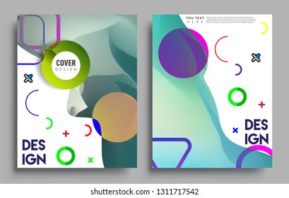 Modern abstract covers set. Cool gradient shapes composition, vector covers design.