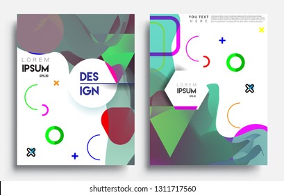 Modern abstract covers set. Cool gradient shapes composition, vector covers design.