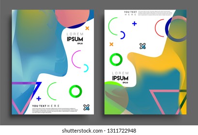 Modern abstract covers set. Cool gradient shapes composition, vector covers design.