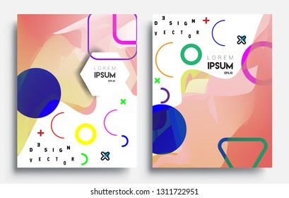 Modern abstract covers set. Cool gradient shapes composition, vector covers design.