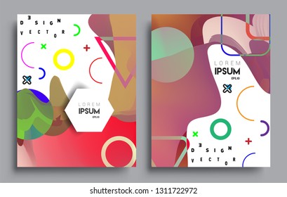 Modern abstract covers set. Cool gradient shapes composition, vector covers design.