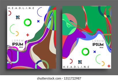 Modern abstract covers set. Cool gradient shapes composition, vector covers design.