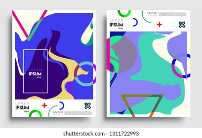 Modern abstract covers set. Cool gradient shapes composition, vector covers design.