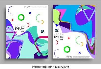 Modern abstract covers set. Cool gradient shapes composition, vector covers design.