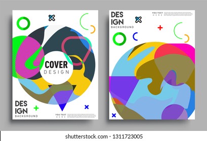 Modern abstract covers set. Cool gradient shapes composition, vector covers design.