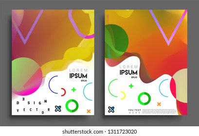 Modern abstract covers set. Cool gradient shapes composition, vector covers design.