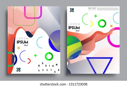 Modern abstract covers set. Cool gradient shapes composition, vector covers design.