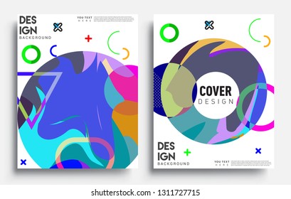 Modern abstract covers set. Cool gradient shapes composition, vector covers design.