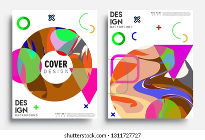 Modern abstract covers set. Cool gradient shapes composition, vector covers design.