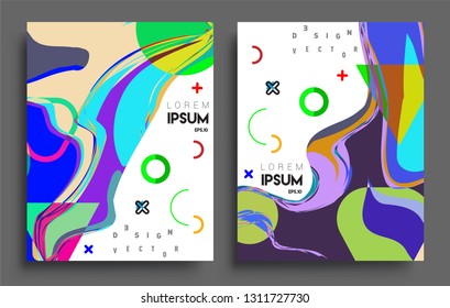 Modern abstract covers set. Cool gradient shapes composition, vector covers design.